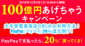 PayPay（ペイペイ）20％還元キャンペーン！お得に購入する方法！家電量販店のまとめ！
