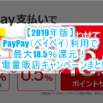 paypay(ペイペイ)利用のキャンペーン2019年1月8日スタート!ビックカメラは最大18.5%還元!エディオンは15%!!