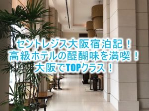 セントレジス大阪ブログ宿泊記!ルームレビュー!口コミ、評判以上の大阪高級ホテルの名にふさわしい素晴らしいホテル!