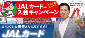 本日最終!!広島カープファン必見!!JALカード最大級のキャンペーンで10,550JALマイル!更に新規発行で9,000円分貰う!