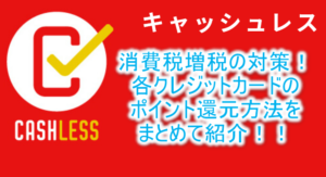 消費税増税の対策!各クレジットカードのポイント還元方法をまとめて紹介!!