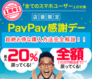 PayPay（ぺいぺい）最新キャンペーンで20％還元！PayPay感謝デーで最もお得に買物をする方法！