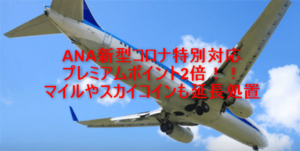 新型コロナによるANAの特別対応でプレミアムポイント2倍！マイルとスカイコインは期限延長！
