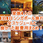 平均年収陸マイラー子連れ家族でシンガポール8泊9日旅行!全行程スケジュール、総費用のまとめ!