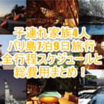 バリ島7泊8日旅行ブログ!ウブド、スミニャック、ヌサドゥア子連れ家族おすすめスポットや総費用のまとめ!