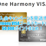 ワンハーモニーVISAゴールドカードのキャンペーンが激アツ!50,000P貰えて最上級会員のエクスクルーシィヴ会員を目指せ!!